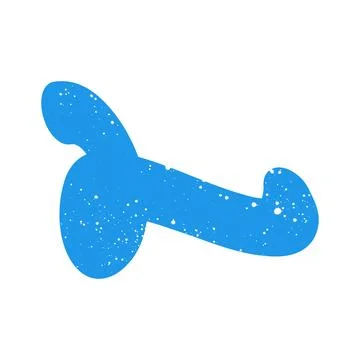 Hand drawn doodle naive abstract scribble blue graphic curved shape Stock Illustration