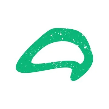 Hand drawn doodle naive abstract scribble green graphic curved shape Stock Illustration