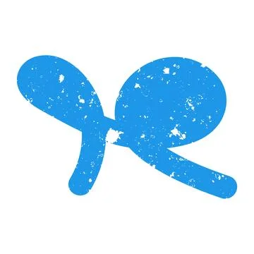 Hand drawn doodle naive abstract scribble blue single element shape Stock Illustration