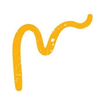 Hand drawn doodle naive abstract scribble yellow single element shape Stock Illustration