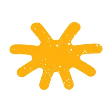 Hand drawn doodle naive abstract scribble yellow single element shape Stock Illustration
