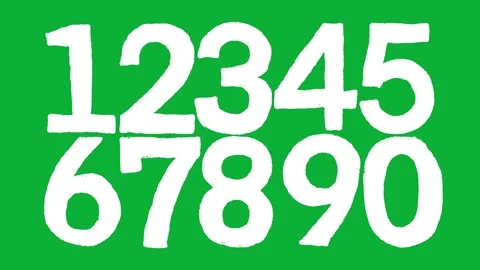Hand Drawn Doodle Numbers 1 to 10 2D Animation Green Screen Asset | Counting Stock Footage 327294238