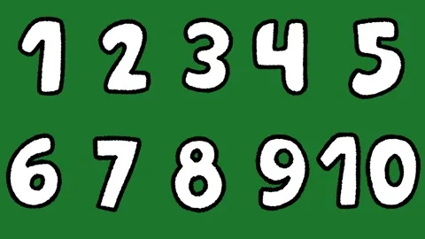 Hand Drawn Doodle Numbers 1 to 10 2D Animation Green Screen Asset Stock Footage 331672568