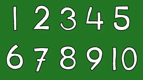 Hand Drawn Doodle Numbers 1 to 10 2D Animation Green Screen Asset Stock Footage 331672583