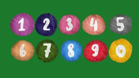 Hand Drawn Doodle Numbers 1 to 10 2D Animation Green Screen Asset Stock Footage 331672585