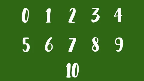 Hand Drawn Doodle Numbers 1 to 10 2D Animation Green Screen Asset Stock Footage 331672587