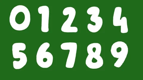 Hand Drawn Doodle Numbers 1 to 10 2D Animation Green Screen Asset Stock Footage 331672600