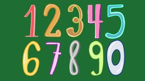 Hand Drawn Doodle Numbers 1 to 10 2D Animation Green Screen Asset Stock Footage 331672675