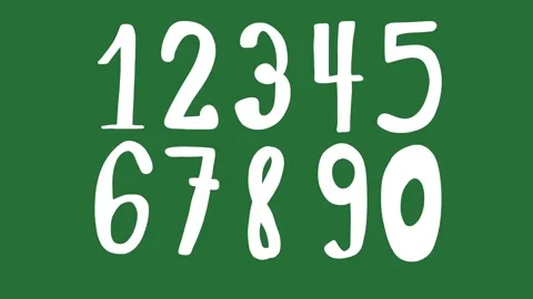 Hand Drawn Doodle Numbers 1 to 10 2D Animation Green Screen Asset Stock Footage 331672679