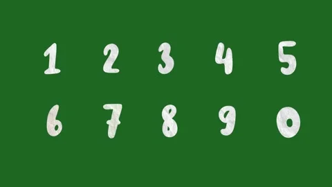 Hand Drawn Doodle Numbers 1 to 10 2D Animation Green Screen Asset Stock Footage 331672706