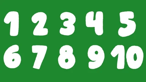 Hand Drawn Doodle Numbers 1 to 10 2D Animation Green Screen Asset Stock Footage 331672730