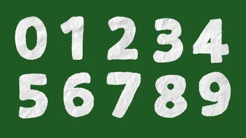 Hand Drawn Doodle Numbers 1 to 10 2D Animation Green Screen Asset Stock Footage 331672734