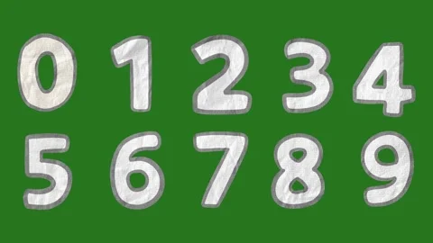 Hand Drawn Doodle Numbers 1 to 10 2D Animation Green Screen Asset Stock Footage 331672746