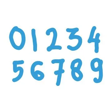 Hand drawn doodle numbers set. Vector illustration Stock Illustration