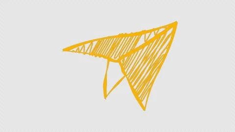 Hand drawn doodle paper plane icon concept Loop animation with Alpha Channel Stock Footage 279724173