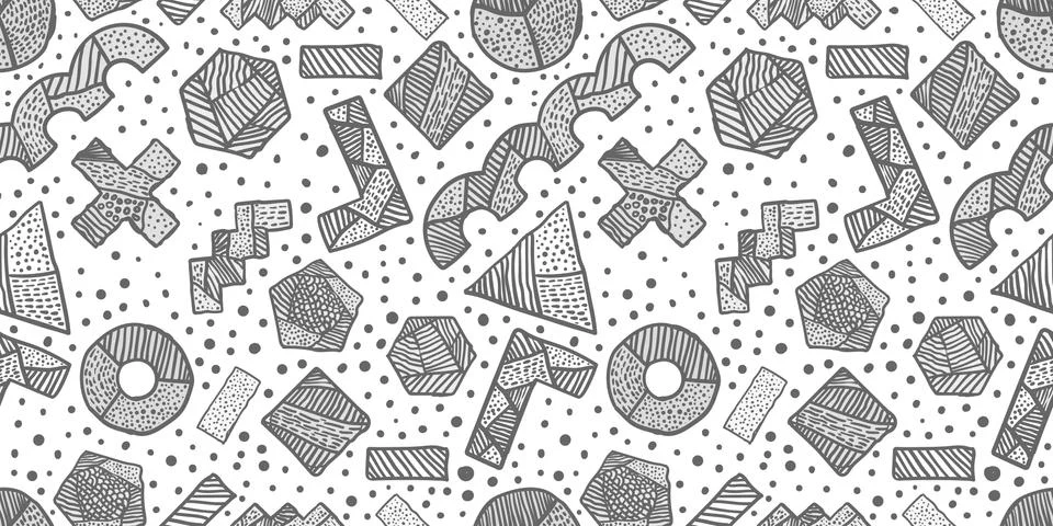 Hand drawn Doodle pattern Abstract ornament background Stock Illustration