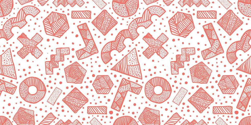 Hand drawn Doodle pattern Abstract ornament background Stock Illustration