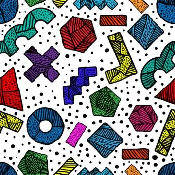 Hand drawn Doodle pattern Abstract ornament background Stock Illustration