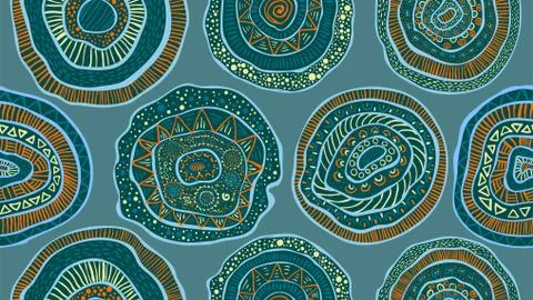 Hand drawn Doodle pattern Abstract ornament background Stock Illustration