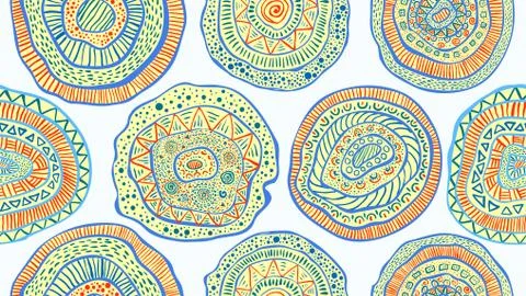 Hand drawn Doodle pattern Abstract ornament background Stock Illustration