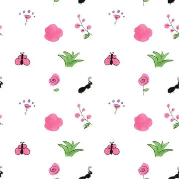 Hand drawn doodle pattern for kids room Stock Illustration