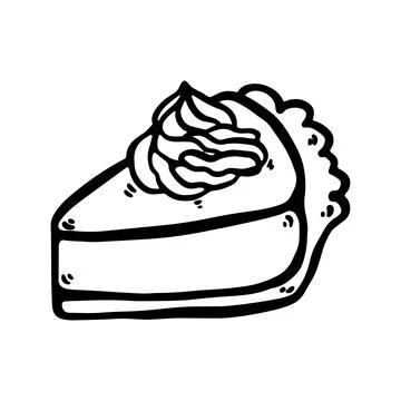 Hand drawn doodle pie slice illustration. Stock Illustration