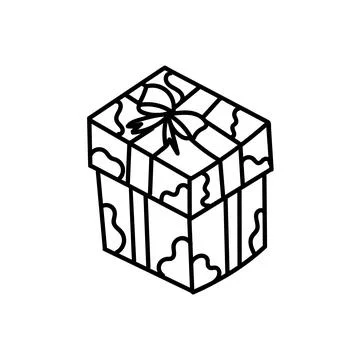 Hand drawn doodle present box vector illustration Stock Illustration