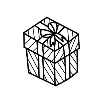 Hand drawn doodle present box vector illustration Stock Illustration