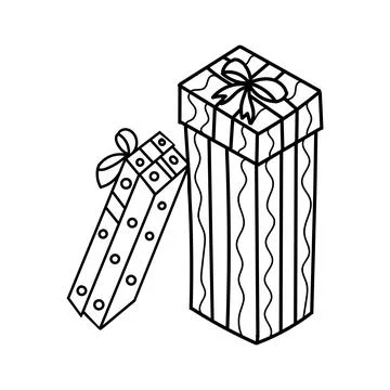 Hand drawn doodle present box vector illustration Stock Illustration