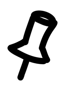 Hand-drawn doodle push pin icon simple cute sketch for notes, moodboards Stock Illustration