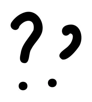 Hand-drawn doodle question marks icon simple cute sketch symbol of doubt Stock Illustration
