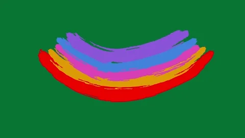 Hand-Drawn Doodle Rainbow Green Screen | Colorful Rainbow Animation Overlay Stock-Footage 327294439