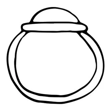 Hand drawn doodle ring with diamond Stock Illustration