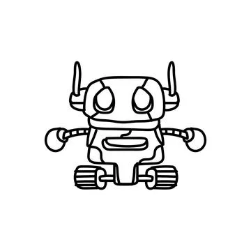 Hand drawn doodle robot design vector Stock Illustration