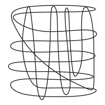 Hand drawn doodle scribble chaos path messy lines Stock Illustration