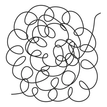 Hand drawn doodle scribble chaos path messy lines Illustrazione stock