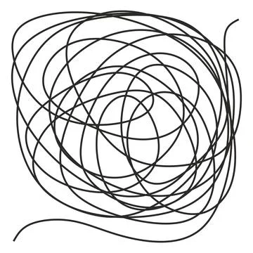 Hand drawn doodle scribble chaos path messy lines Illustrazione stock