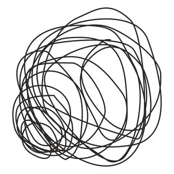 Hand drawn doodle scribble chaos path messy lines Illustrazione stock