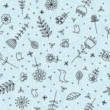 Hand Drawn Doodle Seamless Background Stock Illustration