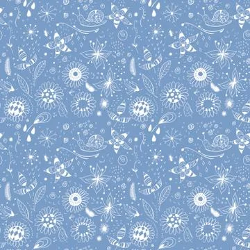 Hand - drawn doodle seamless pattern Stock Illustration