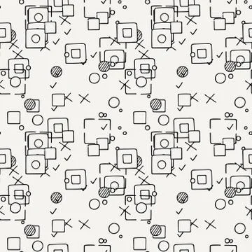 Hand drawn doodle seamless pattern. Stock Illustration