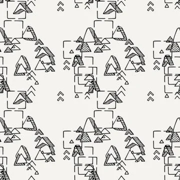Hand drawn doodle seamless pattern. Stock Illustration