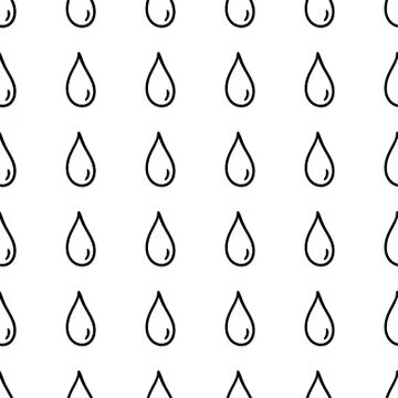 Hand drawn doodle seamless pattern drop icon. Black sketch. Sign symbol. Deco Illustrazione stock