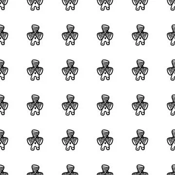 Hand drawn doodle seamless pattern mill icon. Black sketch. Sign symbol. Deco Stock Illustration