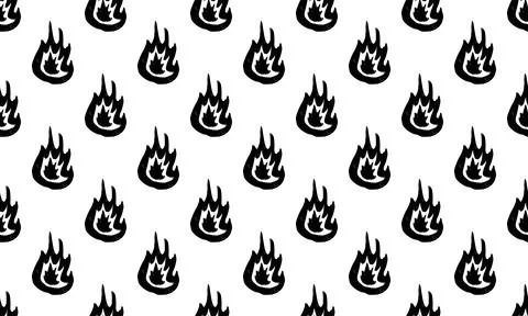 Hand drawn doodle seamless pattern with fire Stock Illustration