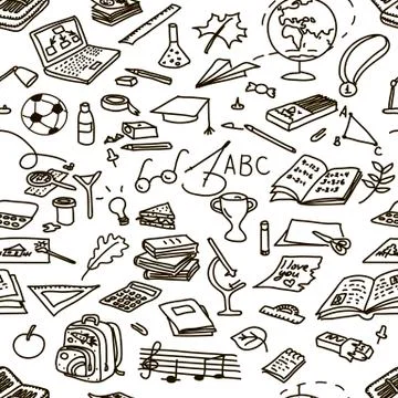 	Hand drawn doodle set back to school. Stock Illustration