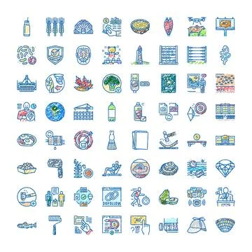 Hand drawn doodle set communicating various modern concepts Stock Illustration