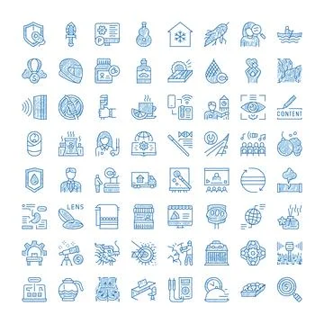 Hand drawn doodle set of diverse concept icons Ilustración de archivo