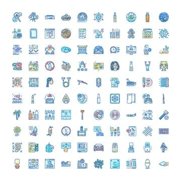 Hand drawn doodle set of diverse icons Stock Illustration