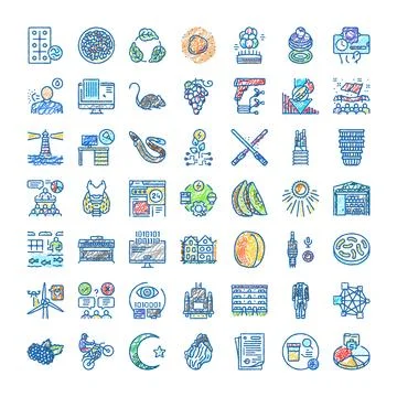 Hand drawn doodle set everyday life icons Stock Illustration